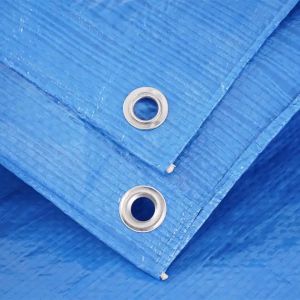 Heavy Weight PE Tarpaulin Fabric Tarp With Eyelets Blue Dust Resistant Boat