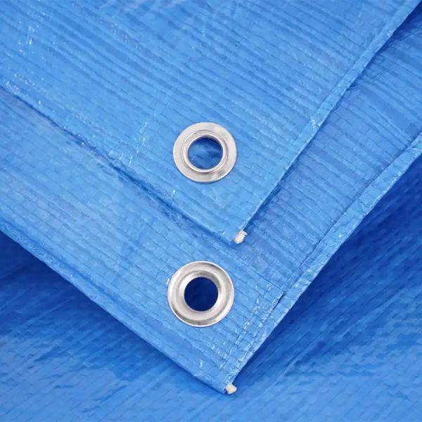 Heavy Weight PE Tarpaulin Fabric Tarp With Eyelets Blue Dust Resistant Boat