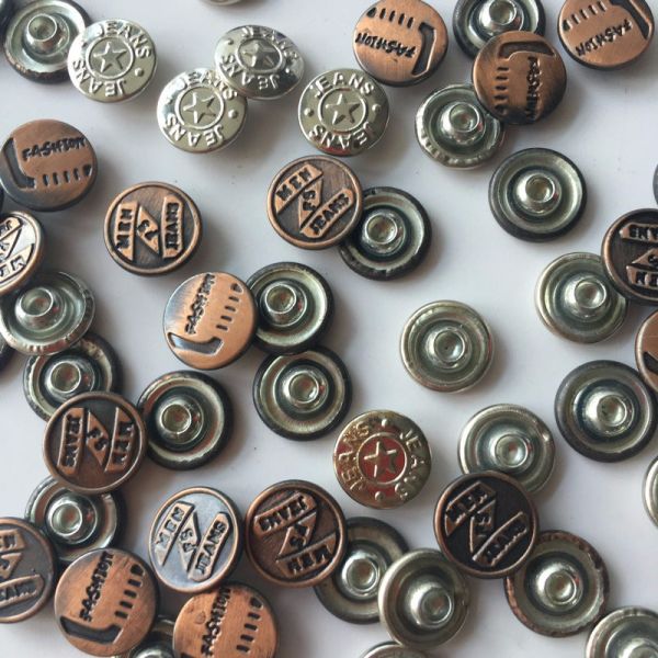 wholesale Custom Logo 17MM 20MM Iron Stainless steel Brass Jeans Button Bottons