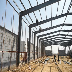 Steel Frame Building Construction Square Tube Column 10000 sqm Capacity
