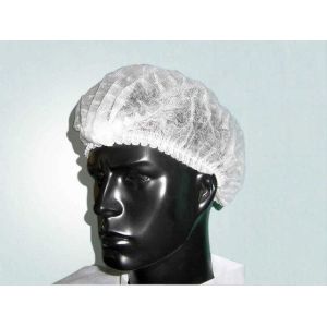19" Non Woven PP Clip Strip Bouffant Hairnet Mob Cap with Single Elastic 100PCS