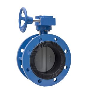 GG25 12" Water Double Flanged Butterfly Valve Central Lined