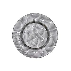 32cm Diamond Cutting Embossed Glass Plates For Wedding Party
