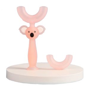 Quality 360 Manual Baby Silicone Teether Toothbrush Eco Friendly Bear Shaped for sale