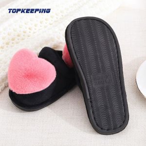 Ladies Open Heel Plush Furry Bedroom Slippers