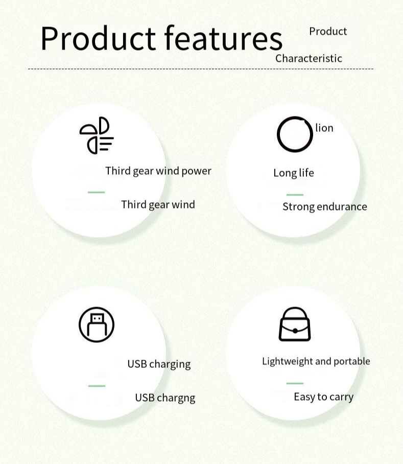 Mini Hand Fan USB Rechargeable NO App Control Black White Orange Green Blue or Yellow