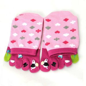 Custom logo, design five toe animal girl tube sock