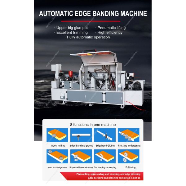 Woodworking Pre Milling Edge Banding Machine with 45 Pressure Roller Wheels and More
