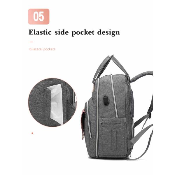 Large Capacity Mom Baby Bag Multi-function Waterproof Outdoor Travel Diaper Bag With USB Charging For Baby Care