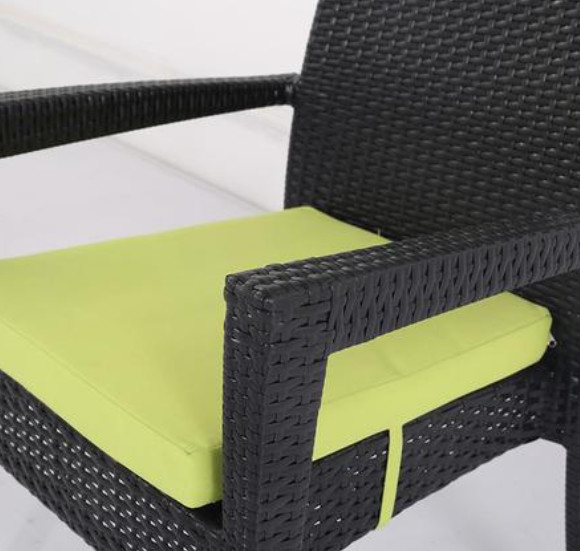 Black Wicker Patio Dining Table Garden Restaurant Dinning Table Set