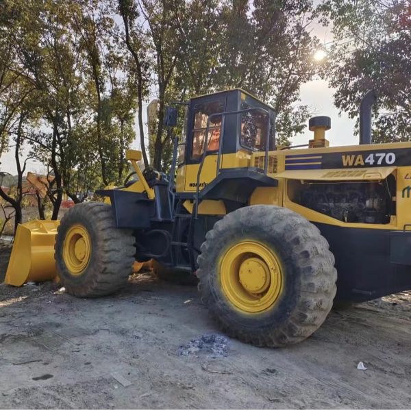 Yellow Second Hand Loader Komatsu WA470 Loader 6 Tonne Rated Load