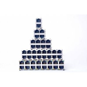 10/100BaseT Shielded Stacked RJ45 Right Angle With No LED 0811-2X6G-28