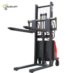 Quality 1000kg Load Capacity Semi Electric Pallet Stacker With 90mm Lowered Height And 4000mm Max Lift Height for sale