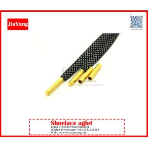Jiayang nickle black color plated round flat metal aglets tips for shoelaces