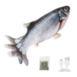 Amazon electric simulation moving fish cat toy with catnip USB charging flappy