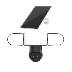 2.4Ghz WiFi Solar Security Camera 6MP Dual Lens 1200 Lumens 120W