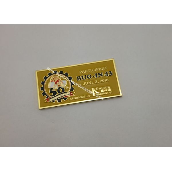 Hard Enamel Car Badges , Zinc Alloy Fridge Name Badge By Die Struck