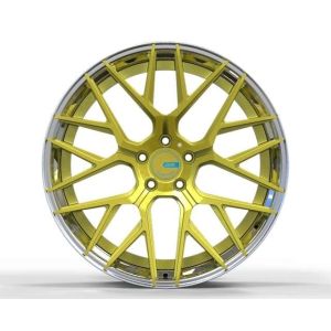 Matt Black Gold Center 5x120 3 Piece Wheels