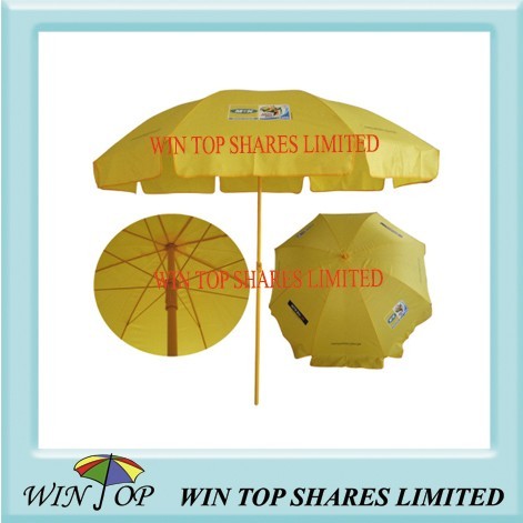 Buy All Yellow Beach Umbrella with Logo at wholesale prices