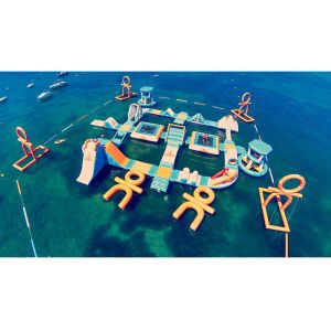 Safe Ocean Inflatable Water Park / Commercial Floating Water Playground