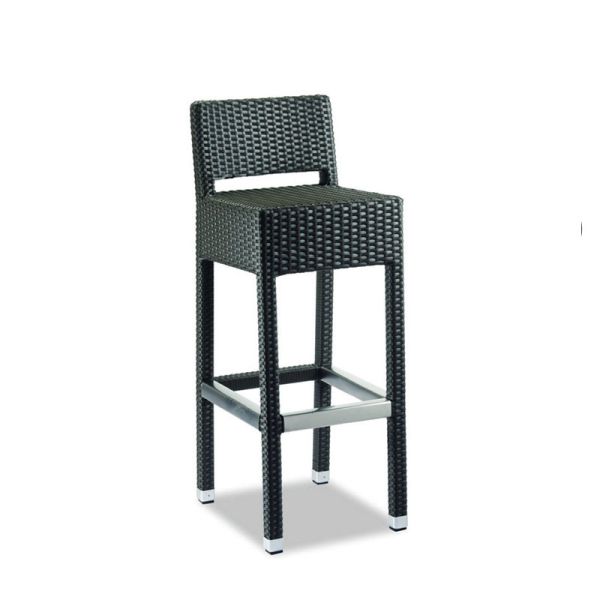 Buy All Weather High Back W50cm H104cm Wicker Seat Bar Stools Easy To Clean at wholesale prices