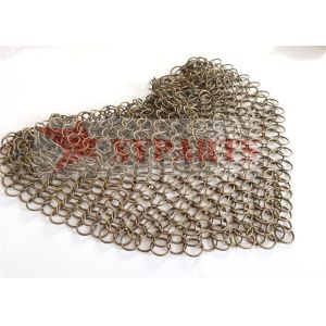 PVD Finished Copper Weld Ring Mesh Facade