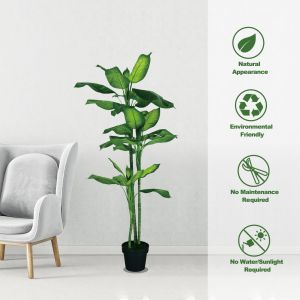 Anti UV Potted Evergreen Plants Artificial Landscaping Faux Trees