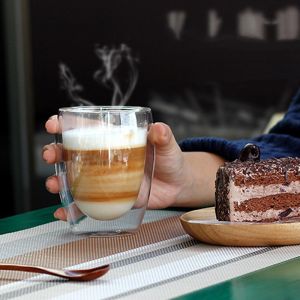 450ml 650ml Personalized Glass Cup Clear Double Wall Glass Mug