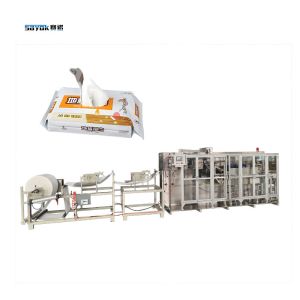 Quality Automatic Wet Floor Wipes Packing Machine With Servo Control 8 Sets Wetting Head for sale