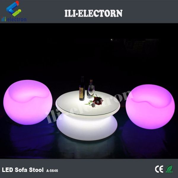 Illuminated multicolor change outdoor led light coffee table