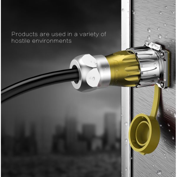 Cnlinko CE/CCC Approval Metal Circular Ethernet Rj45 Industrial Connectors Outdoor Waterproof Rj45 Female Connector