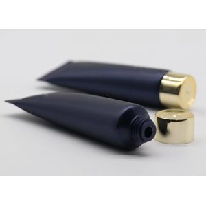 Black Surface Biodegradable Cosmetic Tubes 100ml With Golden Screw Cap
