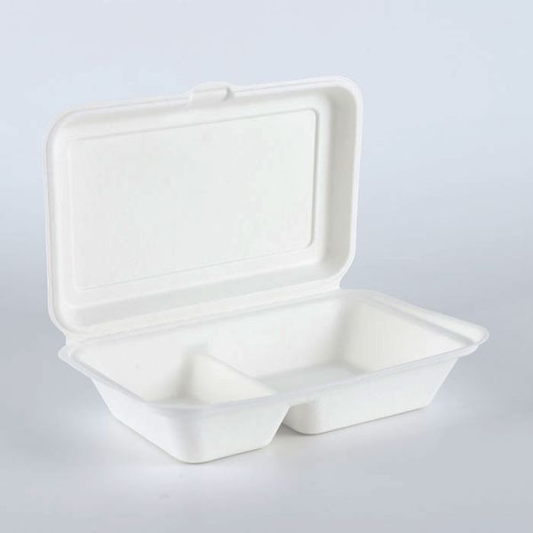 Container Eco-friendly Sugarcane Pulp Takeaway Food Packaging Box Alternative to Plastic Factory Supply Restaurant Paperboard