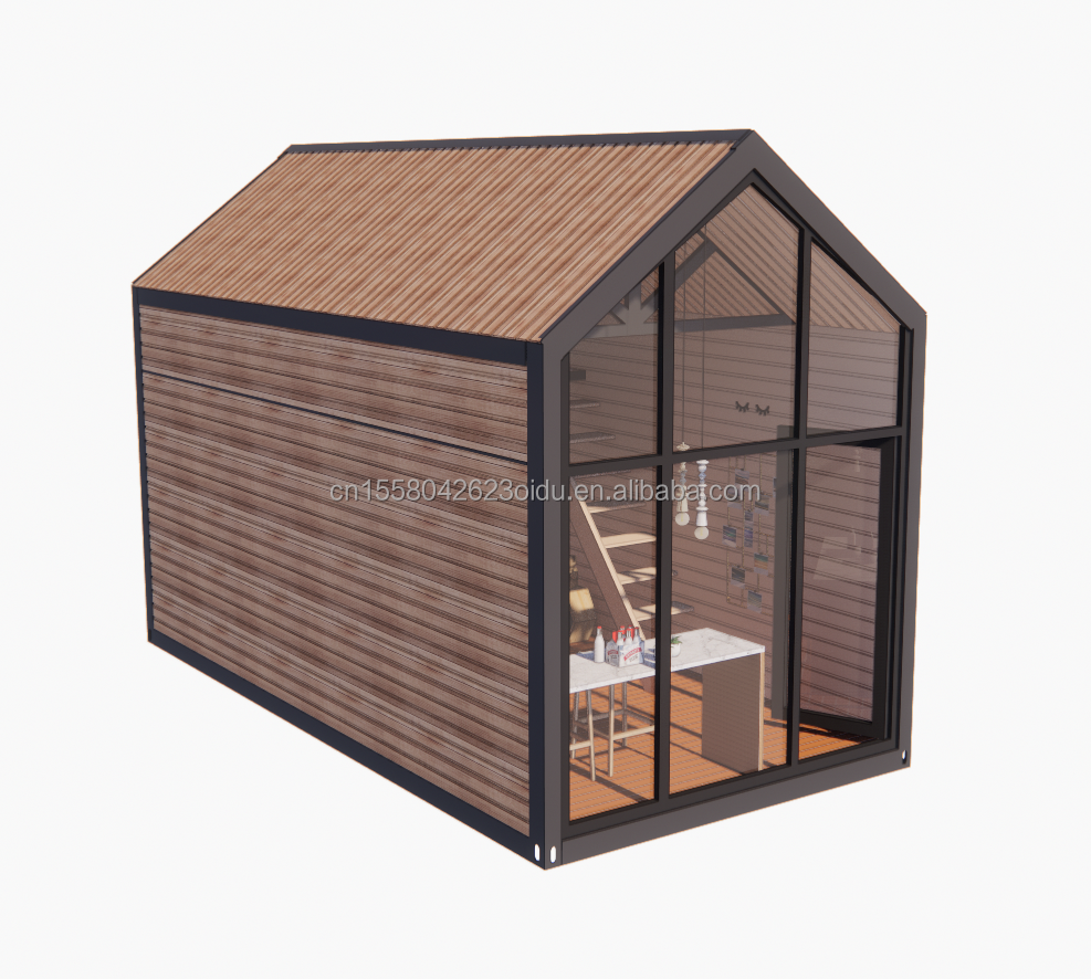 Detachable Wooden Mobile House with 50/75/100mm Wave Sandwich Panel Walls and Modern Design Style Loft Bedroom Included
