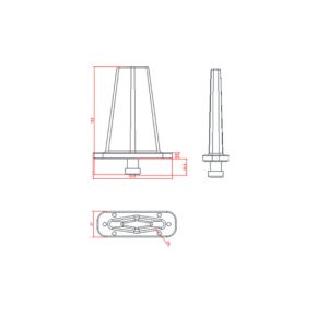 1270-1290MHz 2dBi Blade Antenna Military Blade Antenna