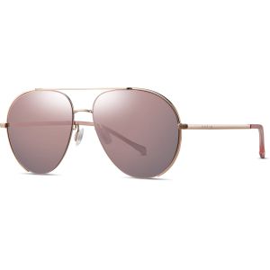 Women Non Polarized Sunglasses Metal Frame Pink Mirror Color Lens Classical