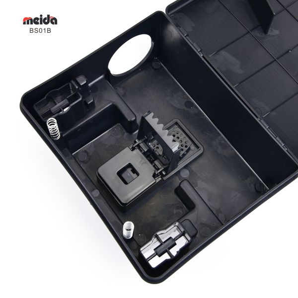 Eco Friendly Plastic Rodent Control Box for Mice Bait Station in Black Power Source-Free