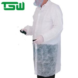 China Anti Fluid Disposable Laboratory Coats With Knitted Collar on sale
