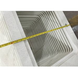 Artificial White Grain Quartz Prefab Bathroom Vanity Tops Environmental Material