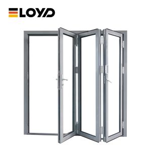 China Villa Hurricane Impact Aluminum Doors Double Glass Stacked Bifold Accordion Doors on sale