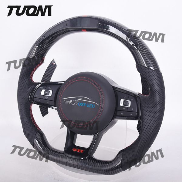 Ergonomic VW Carbon Fiber Flat Bottom Steering Wheel