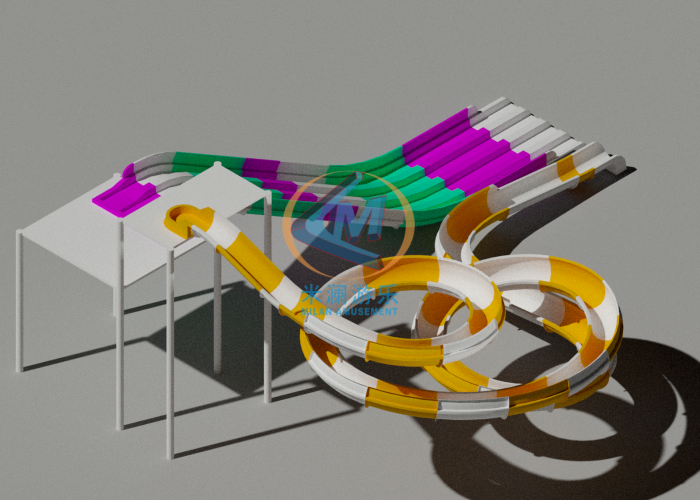 H6M+H9M Custom Pool Slides Novel Water Slide With Pool Fiberglass Material