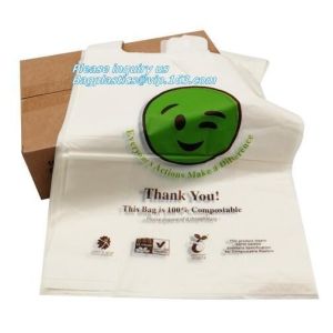 China biodegradable packing bags, Biobag Compostable T-Shirt Bag, Compostable t-shirt bag, degradable bag manufacturer vest ca on sale