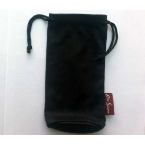 SGS Black Velvet Drawstring Bag , Biodegradable TUV Suede Drawstring Pouch