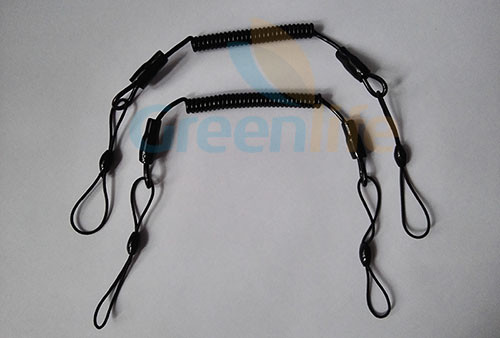 Buy New Arrival Protection Smart Coil Leash w/Elastic Loop on Two Ends Black Color 2.0x7x55mm at wholesale prices