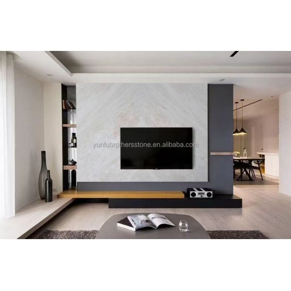 Polished Natural Rosa Rainbow Marble Stone for Modern Dining Table in Hotels Villas