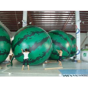 4m diameter watermelon Fruit Shaped Balloons Rainproof / Fireproof