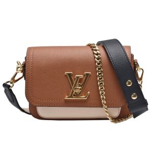 China Grained Calfskin Designer Monogram Bag LV Lockme Tender Bag Brown on sale