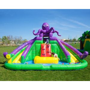 Octopus Jumping Bouncer Inflatable Bounce House With Water Slides