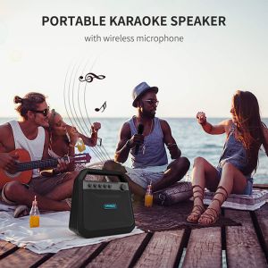 K10A Karaoke Portable Bluetooth Speakers Active Type 8000mah Battery Black